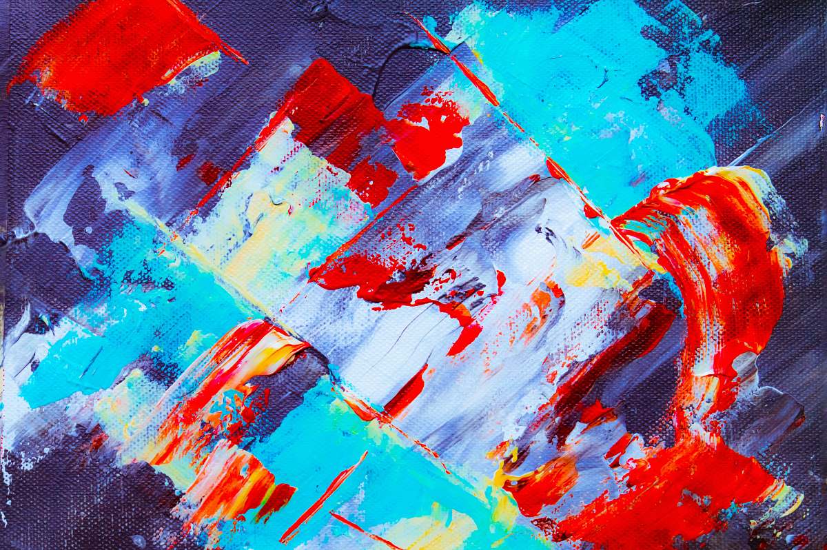modern art multicolored asbtract painting paint container